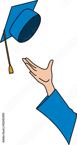 Minimalist Graduation Cap Tossed