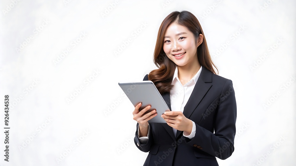 Businesswoman using a tablet. Businesswoman using a tablet.