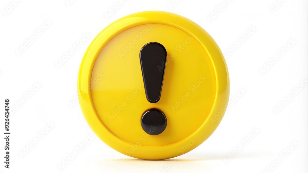 A bright yellow circle with a bold black exclamation mark in the center, conveying a sense of warning and alertness, on a white background. A bright yellow circle with a bold black exclamation mark in the center, conveying a sense of warning and alertness, on a white background.