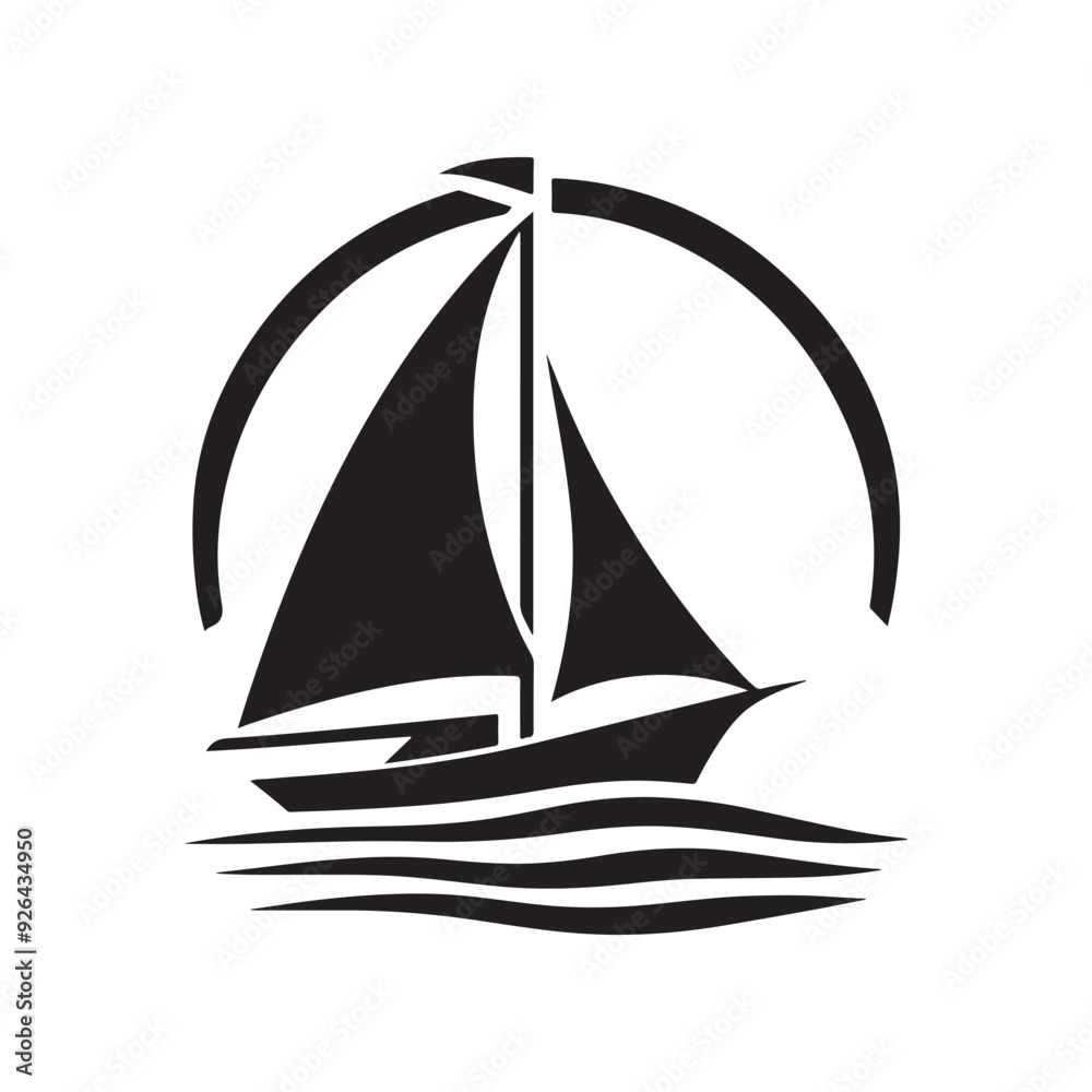 Sail boat logo vector icon, sign and symbol of sail boat, sail boat silhouette template, simple and clean Sail boat logo vector icon, sign and symbol of sail boat, sail boat silhouette template, simple and clean