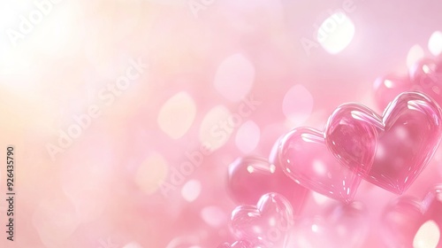 Pink sweet hearts background, ideal for Valentine's Day or Mother's Day, with a gentle arrangement of hearts on a light pink backdrop, conveying warmth and love. -