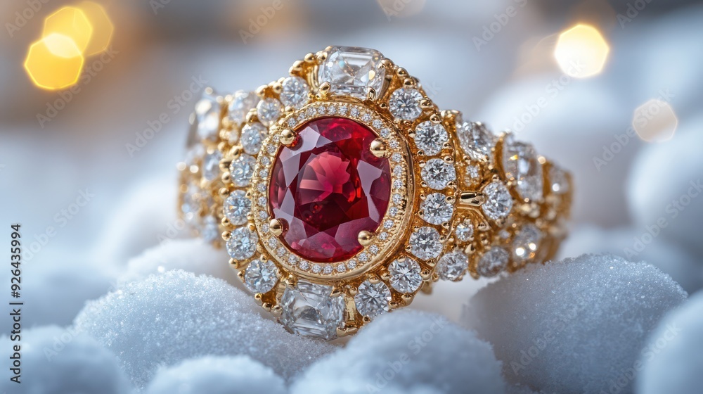 A diamond ring with a halo of diamonds on the band. The ring is set in a white background. Generative AI A diamond ring with a halo of diamonds on the band. The ring is set in a white background. Generative AI