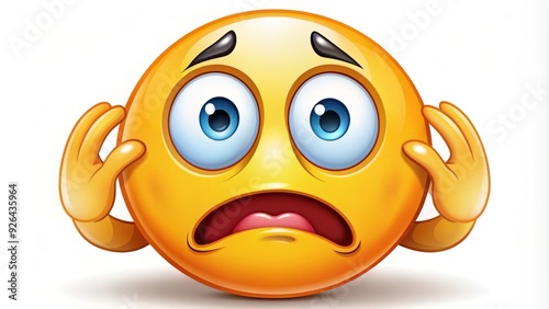 A cartoon emoticon facial expression of frustration and disappointment, with a hand covering the face and a stressed out vibe, isolated on a white background.