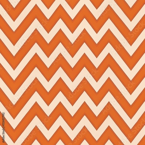 Orange and White Chevron Pattern.