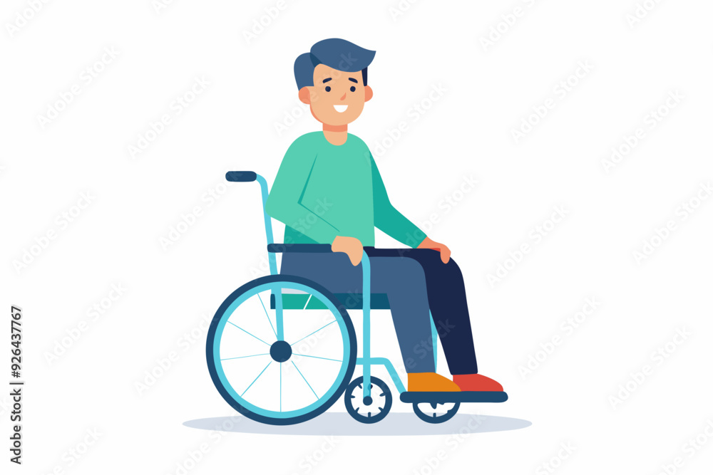 Man is sitting in a wheelchair on a white background. Vector illustration
Man is sitting in a wheelchair on a white background. Vector illustration