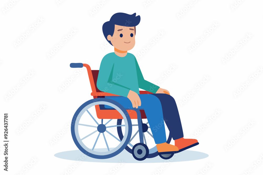 Man is sitting in a wheelchair on a white background. Vector illustration
Man is sitting in a wheelchair on a white background. Vector illustration
