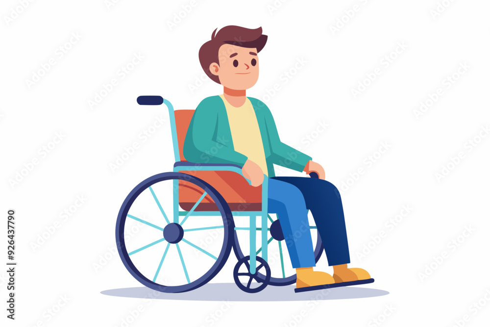 Man is sitting in a wheelchair on a white background. Vector illustration
Man is sitting in a wheelchair on a white background. Vector illustration