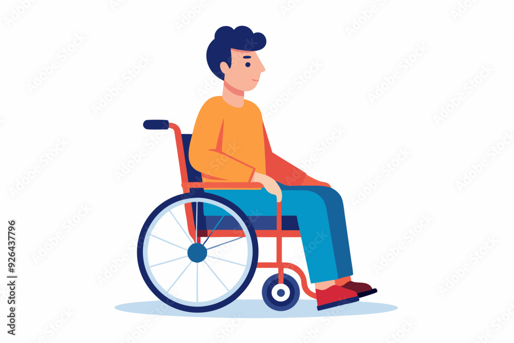 Man is sitting in a wheelchair on a white background. Vector illustration
Man is sitting in a wheelchair on a white background. Vector illustration