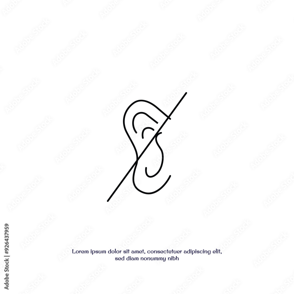 deafness outline icon vector design good for web or mobile app deafness outline icon vector design good for web or mobile app