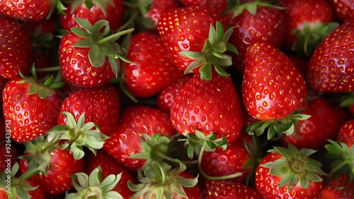 Strawberry. Fresh organic berries macro. Fruit background. Generative AI
