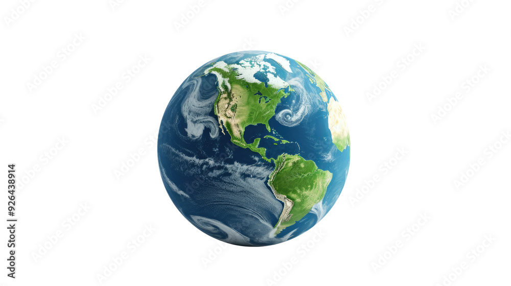 Fototapeta premium earth on a white background. Telephoto lens photography Realistic daylight