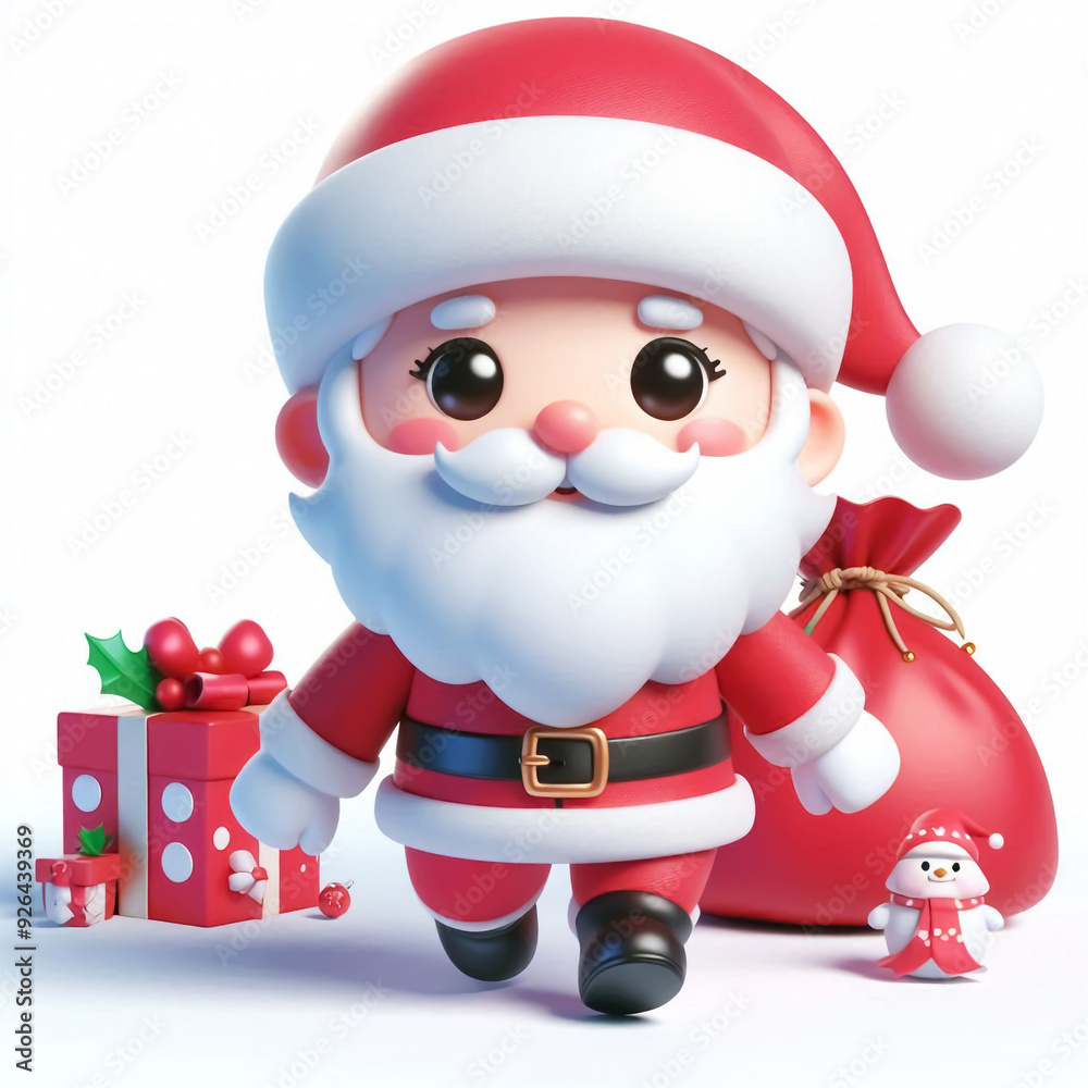 Funny Santa Claus cartoon on white background. Time to celebrate Christmas Funny Santa Claus cartoon on white background. Time to celebrate Christmas