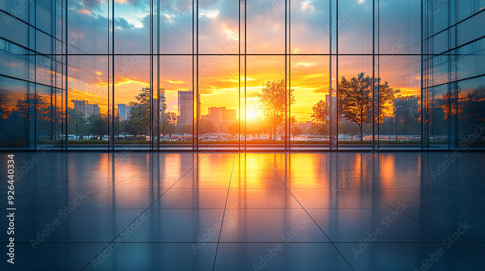 Fototapeta premium glass buildings Looking Up modern high-rise office buildings 