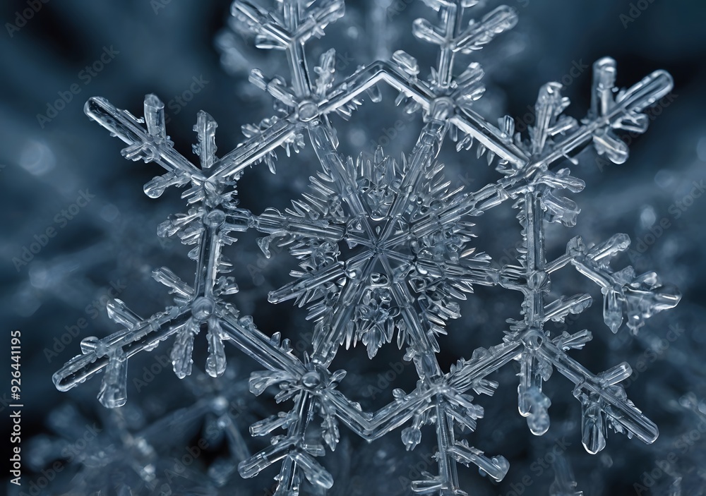 A microscopic view of a snowflake A microscopic view of a snowflake
