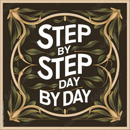 A sign that says step by step day by day