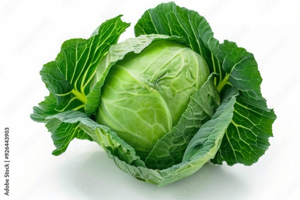 Fresh Green Cabbage Isolated on White Background Fresh Green Cabbage Isolated on White Background