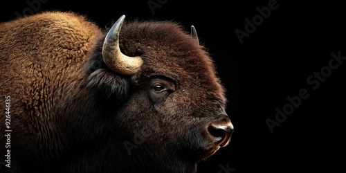 Wallpaper Mural Photo of a bison isolated against a black background, emphasising the bison's majestic features. Wildlife and conservation concept, space for copy. Torontodigital.ca