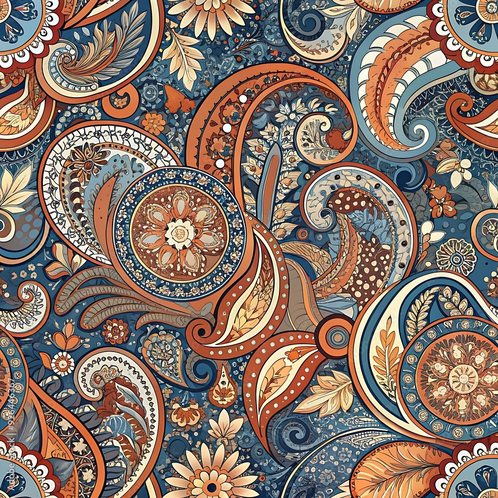 Floral Paisley Pattern. Floral Paisley Pattern.
