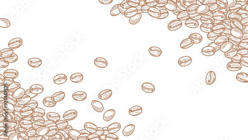 coffee background. Coffee beans frame background. Coffee beans wallpaper. Coffee Beans Illustration for packaging.	