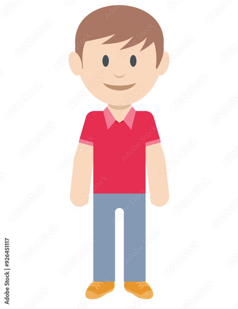 Simple and Cheerful Boy Illustration Simple and Cheerful Boy Illustration