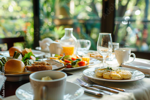 Delicious Breakfast Table Setting with Natural Light