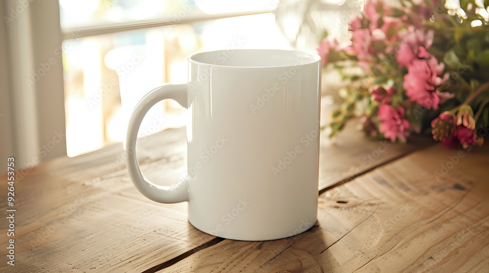 A white coffee mug featuring a leaf design placed on a wooden table, symbolizing a connection to nature and comfort. A white coffee mug featuring a leaf design placed on a wooden table, symbolizing a connection to nature and comfort.