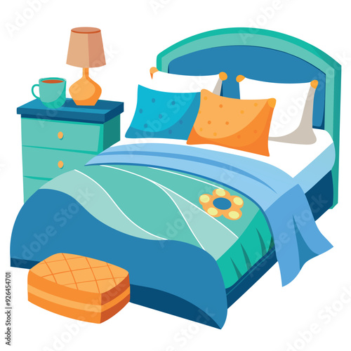 Cozy Bedding Set Vector Design Illustration