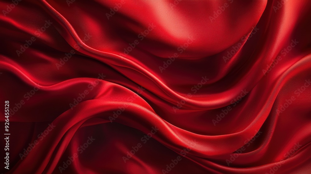 Obraz premium Red abstract background with flowing silk cloth, red gradient, simple and elegant, with a sense of luxury.