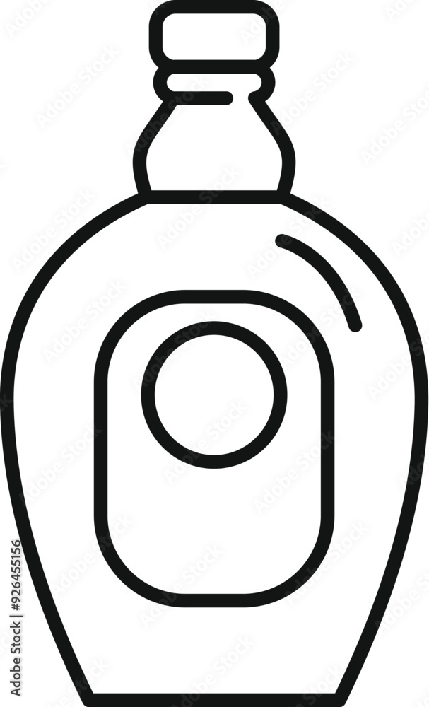 Obraz premium Line art icon of a bottle of liquor, suitable for use related to alcohol and spirits