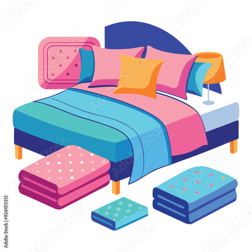 Cozy Bedding Set Vector Design Illustration