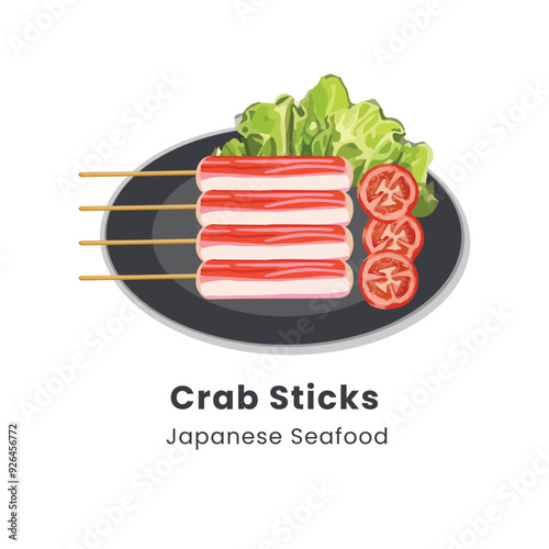Hand drawn vector illustration of crab sticks