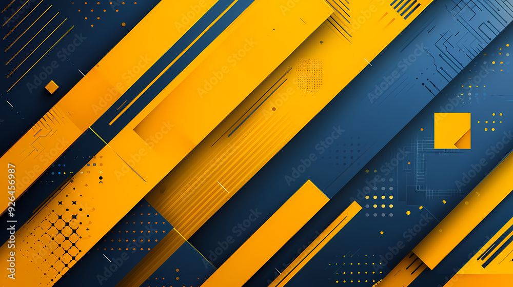 Abstract background modern hipster futuristic graphic. Yellow background with stripes. Vector abstract background texture design, bright poster and blue background Vector illustration.stockphoto style