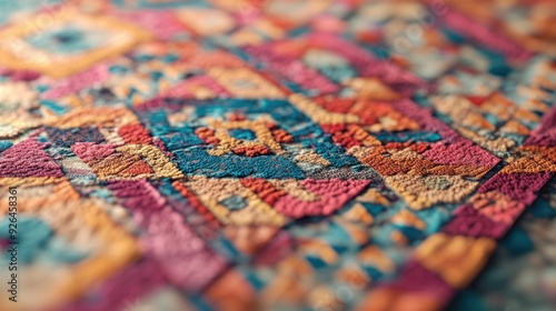 Wallpaper Mural Close-up of a Colorful Geometric Patterned Rug Torontodigital.ca