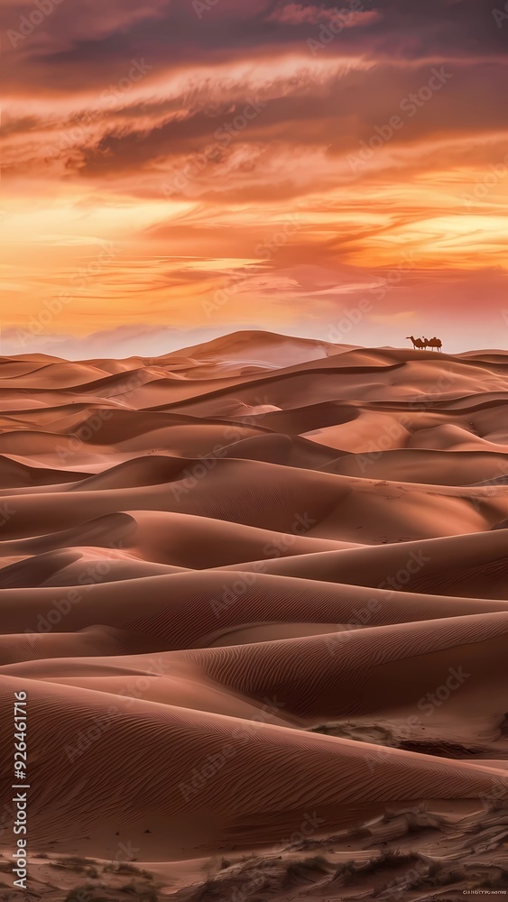 Naklejka premium sunset in the desert