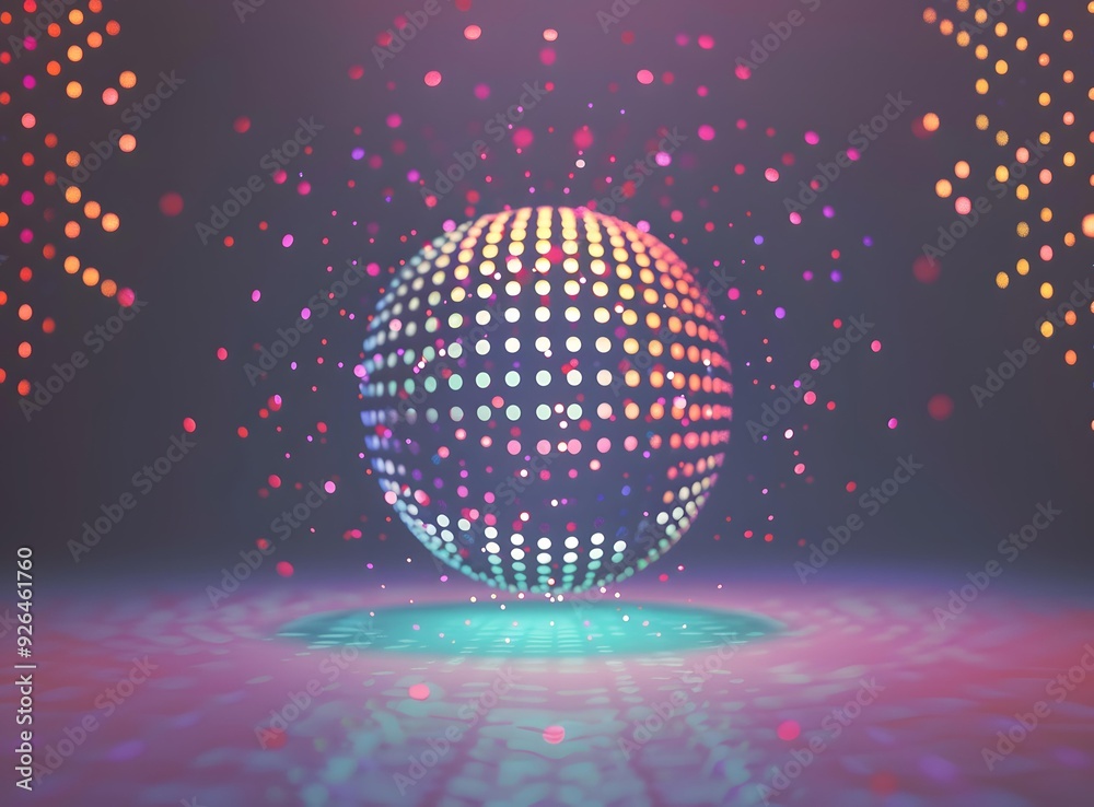 Obraz premium Abstract Colorful Sphere With Neon Lights