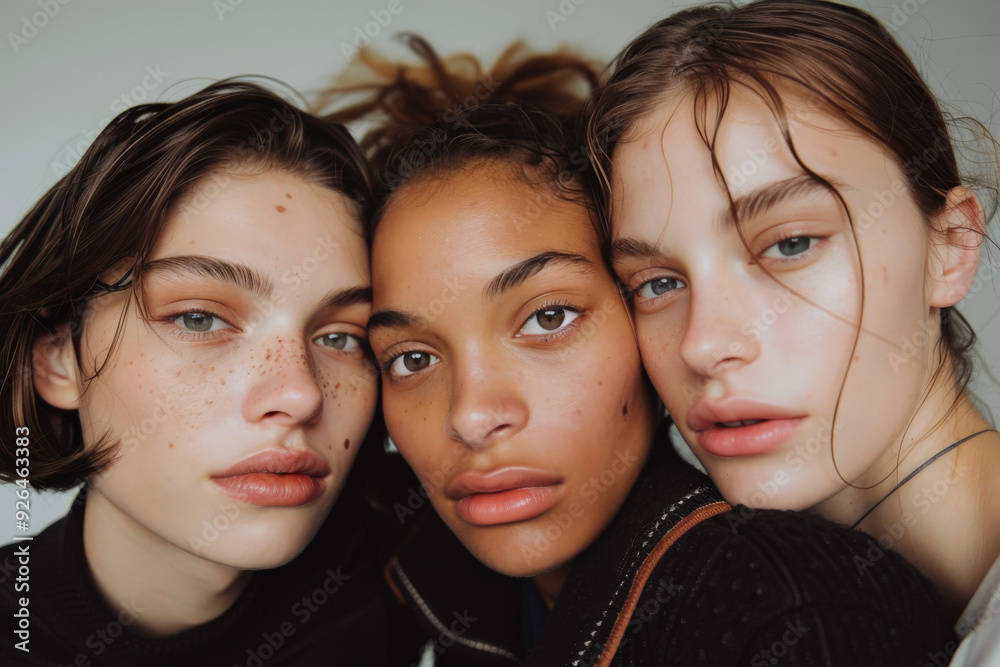 Three Young Women Posing Together Three Young Women Posing Together