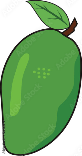 Ilustration of Green mango fruit 