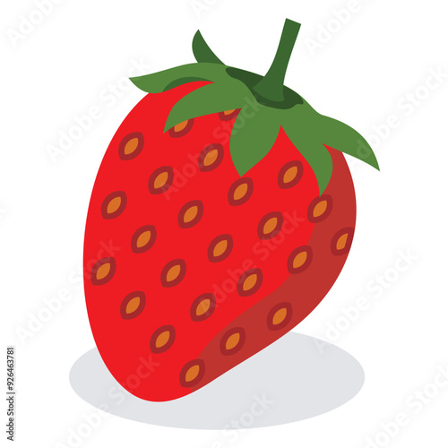 strawberry isolated on white, vector easy to edit 