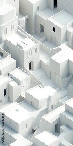 White Minimalist Architectural Design of a City