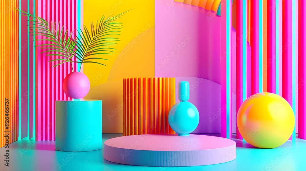 Abstract 3D Background with Colorful Geometric Shapes Abstract 3D Background with Colorful Geometric Shapes