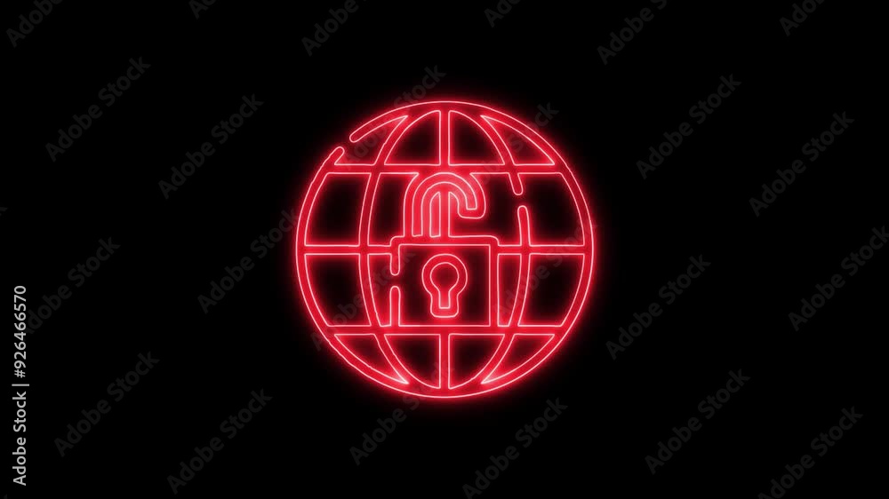 Global Access Icon - 4K Animated Design with Linear Symbol on Black Background Global Access Icon - 4K Animated Design with Linear Symbol on Black Background