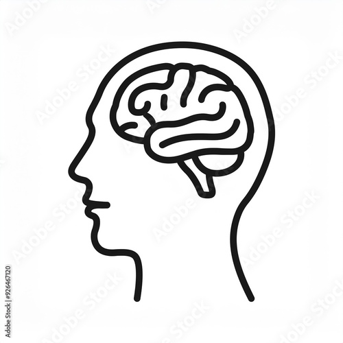 brain black icon isolated on white