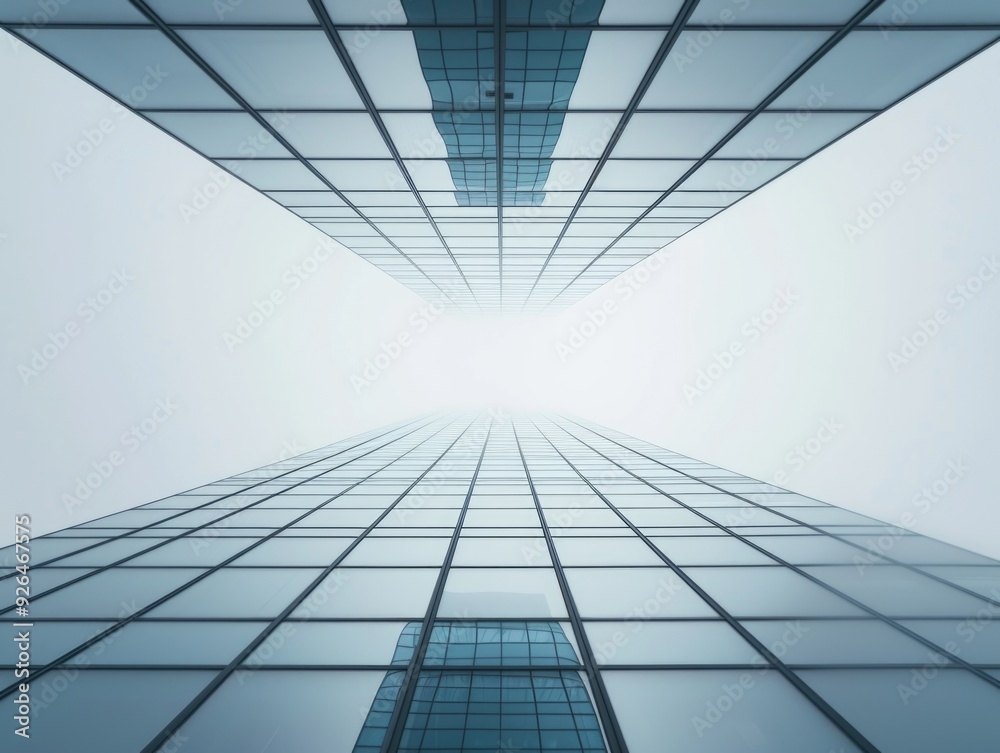 Obraz premium Architectural minimalism of modern buildings. AI generative.