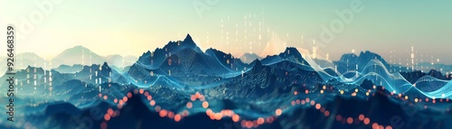 Futuristic Mountain Peaks of Finance and Economic Growth