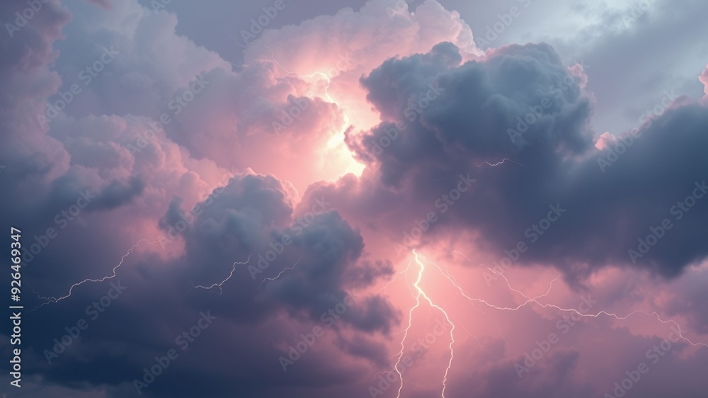 Dramatic Thunderstorm with Lightning and Dark Clouds Dramatic Thunderstorm with Lightning and Dark Clouds