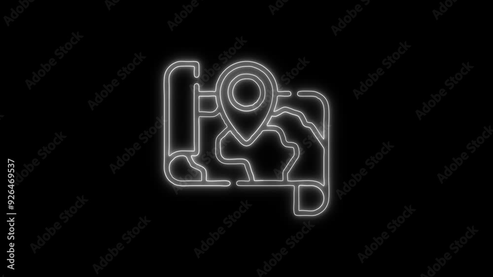 Global Mobility Icon - 4K Animated Design with Linear Symbol on Black Background Global Mobility Icon - 4K Animated Design with Linear Symbol on Black Background