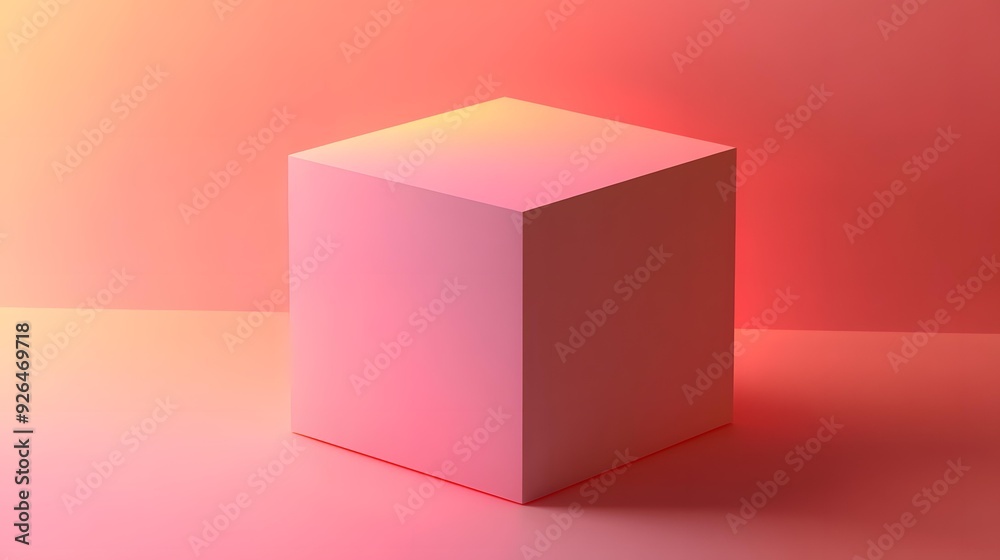 Minimalist Pink and Orange Cube Background Minimalist Pink and Orange Cube Background