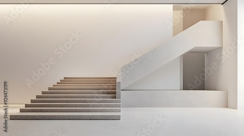 Modern Minimalist Concrete Stairs Interior Design