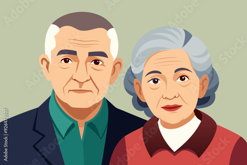 Grandmother and grandfather together. Grandparents. Elderly couple. A man and a woman of old age 