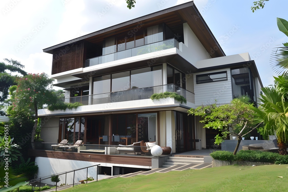 Modern Home Design With Glass Walls And Outdoor Patio Modern Home Design With Glass Walls And Outdoor Patio